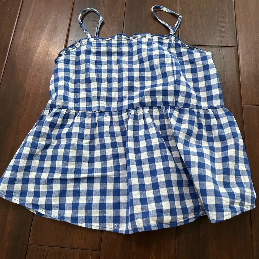 Gingham babydoll top